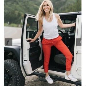 ZYIA everywhere zipper joggers-Red, Size Large